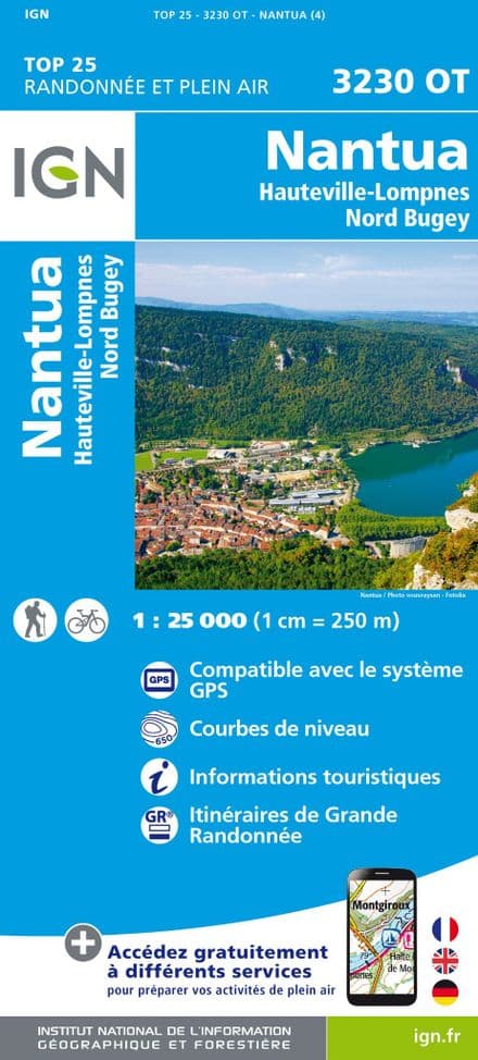 IGN Top 25 3230 OT - Nantua / Hauteville-Lompnes / Nord Bugey