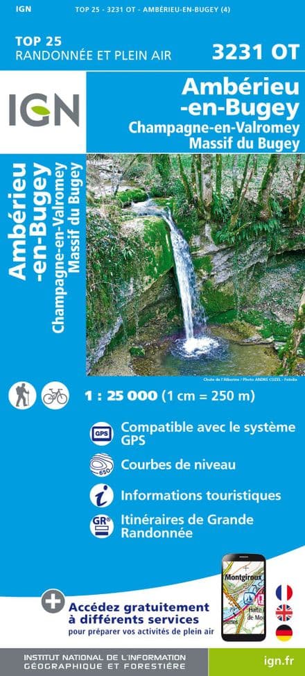 IGN Top 25 3231 OT - Ambérieu-en-Bugey / Champagne-en-Valromey