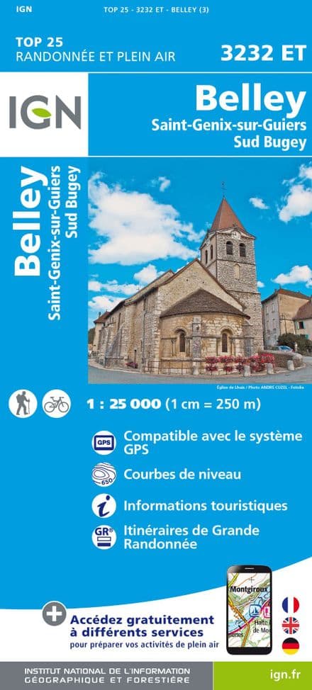 IGN Top 25 3232 ET - Belley / St-Genix-sur-Guiers / Sud Bugey