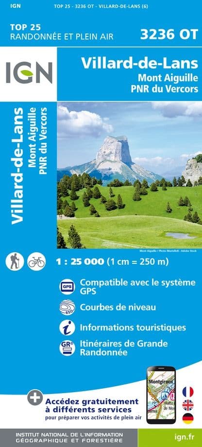 IGN Top 25 3236 OT - Villard-de-Lans / Mont Aiguille / PNR du Vercors