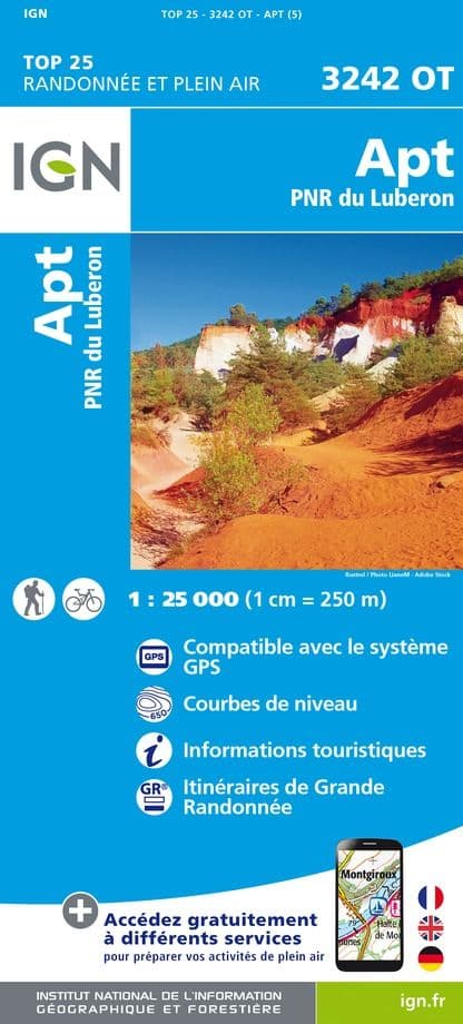 IGN Top 25 3242 OT - Apt / PNR Luberon