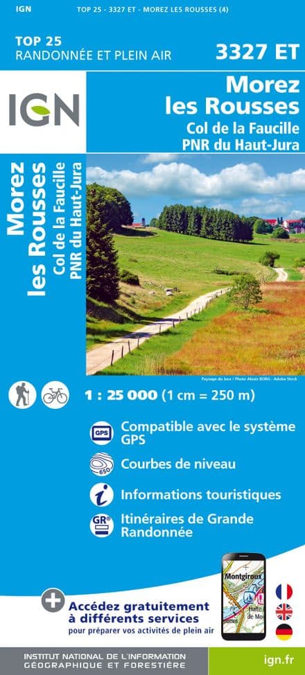 IGN Top 25 3327 ET - Morez / Les Rousses / Col de La Faucille