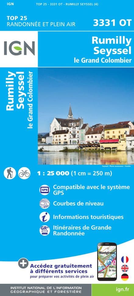 IGN Top 25 3331 OT - Rumilly / Seyssel / le Grand Colombier