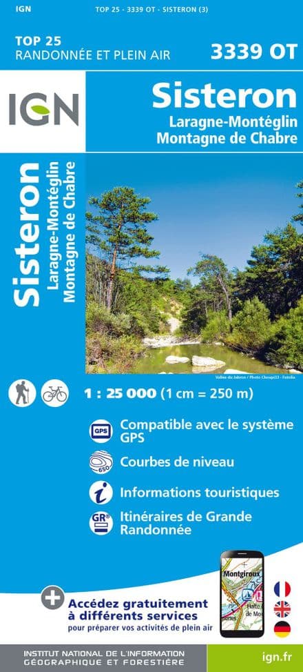 IGN Top 25 3339 OT - Sisteron / Laragne-Montéglin / Montagne de Chabre