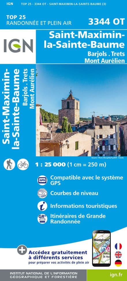 IGN Top 25 3344 OT - St-Maximin / La Ste-Baume