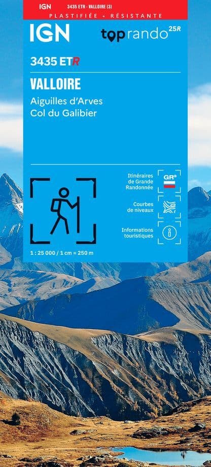 IGN Top 25 3435 ET R- Valloire / Aiguilles D'Arves - Resistant