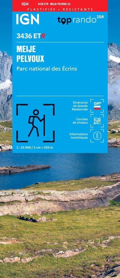 IGN Top 25 3436 ET R - Meije / Pelvoux / PNR des Ecrins - Resistant