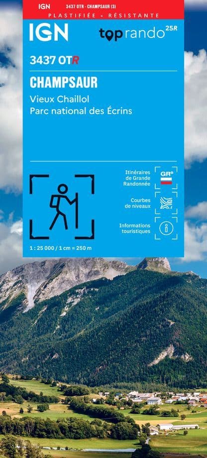 IGN Top 25 3437 OT R - Champsaur / Vieux Chaillol / PNR des Ecrins - Resistant