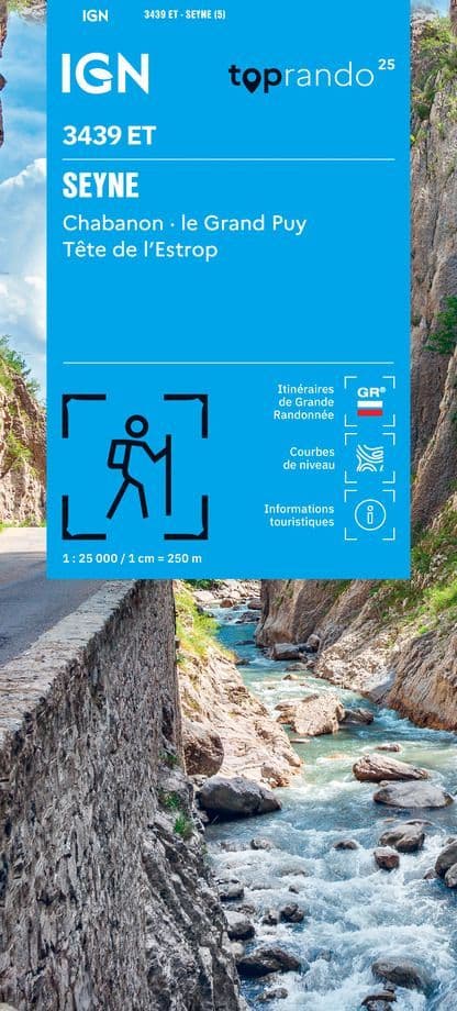 IGN Top 25 3439 ET - Seyne / Chabanon / Grand Puy / Tête de l'Estrop