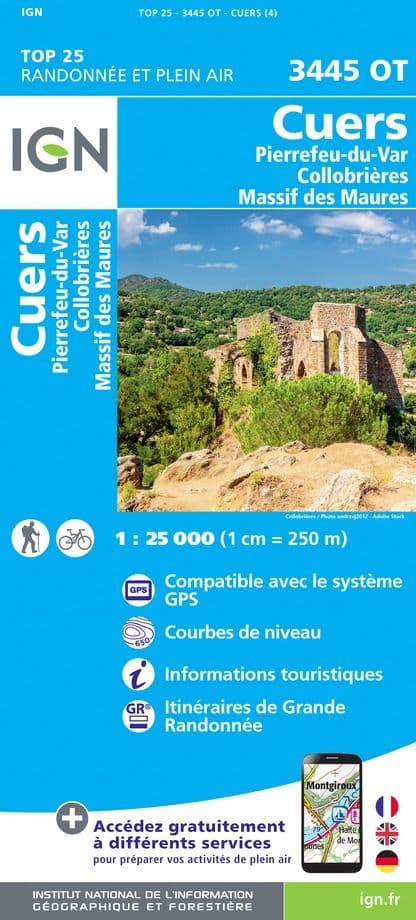 IGN Top 25 3445 OT - Cuers / Pierrefeu-du-Var / Collobrières