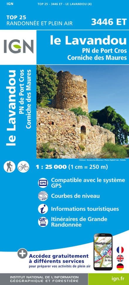 IGN Top 25 3446 ET - Le Lavandou / PN de Port Cros / Corniche des Maures