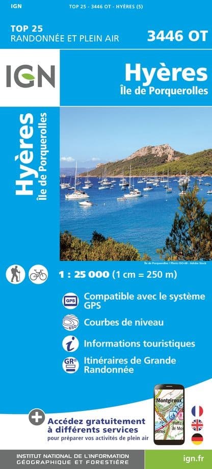 IGN Top 25 3446 OT - Hyères / Ile de Porquerolles