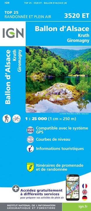 IGN Top 25 3520 ET - Ballon d'Alsace / Kruth / Giromagny