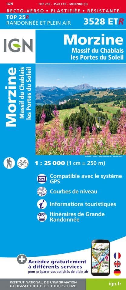 IGN Top 25 3528 ET R - Morzine / Massif du Chablais / Portes du Soleil - Resistant