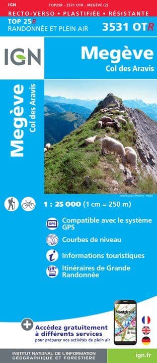 IGN Top 25 3531 OT R - Megeve / Col-Des-Aravis - Resistant