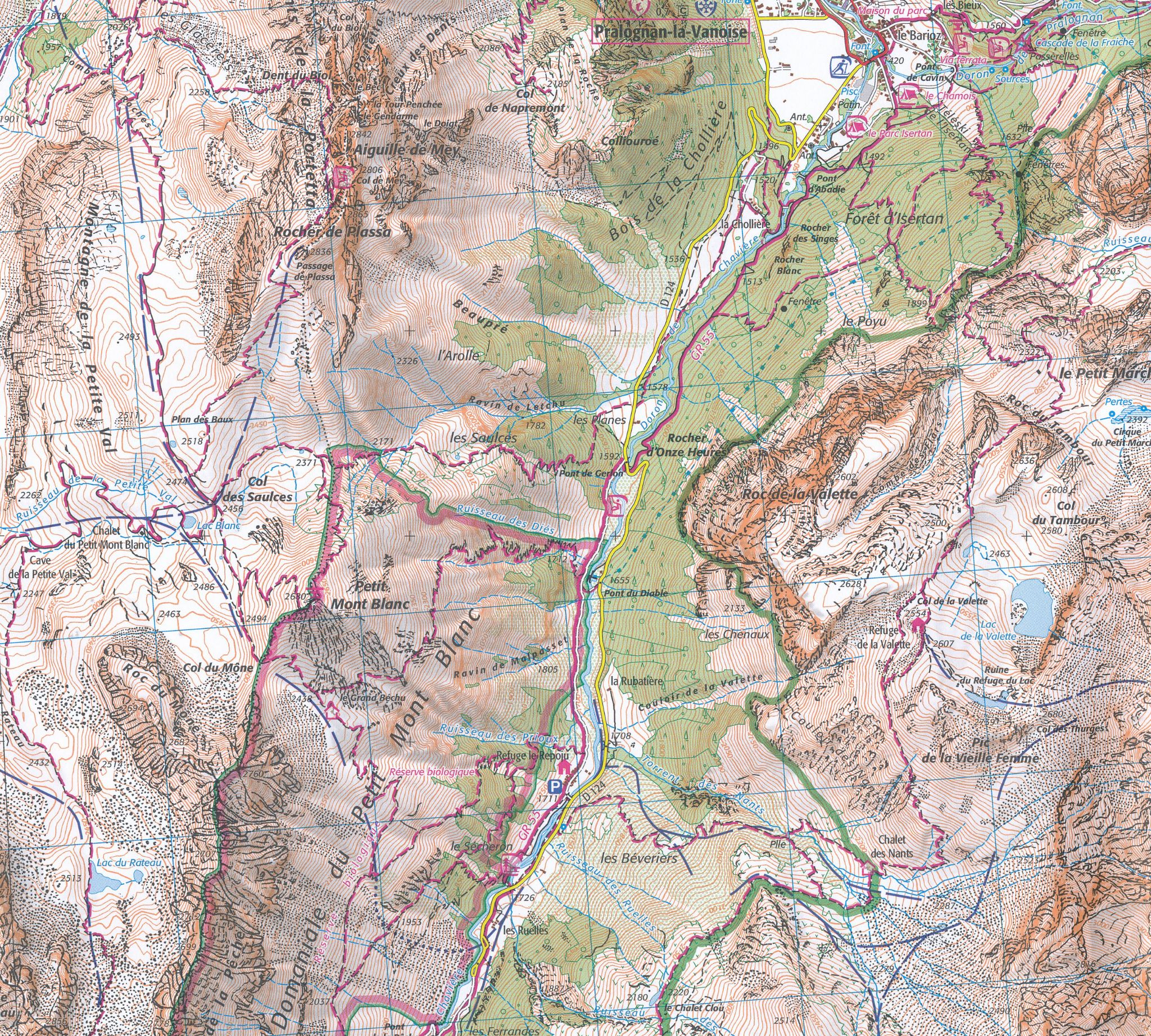 IGN Top 25 3534 OT - Les Trois Vallées / Modane PN de La Vanoise