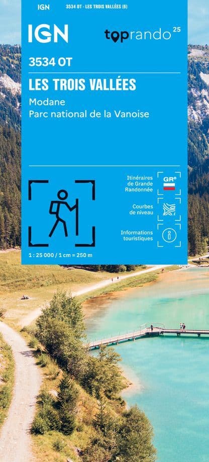 IGN Top 25 3534 OT - Les Trois Vallées / Modane PN de La Vanoise