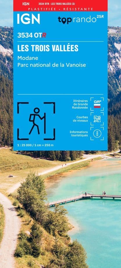IGN Top 25 3534 OT R - Les Trois Vallées / Modane PN de La Vanoise - Resistant