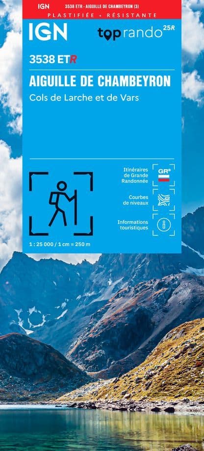 IGN Top 25 3538 ET R - Aiguille de Chambeyron / Cols de Larche et de Vars - Resistant