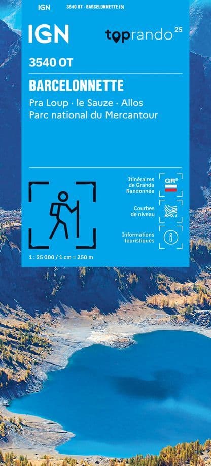 IGN Top 25 3540 OT - Barcelonnette / Pra Loup / Le Sauze / Allos / Parc National du Mercantour