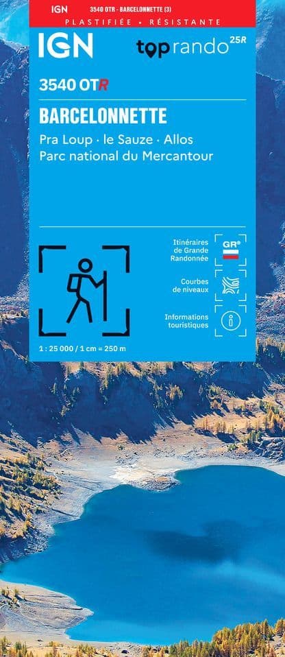 IGN Top 25 3540 OT R - Barcelonnette / Pra Loup / Le Sauze / Allos / PN du Mercantour- Resistant