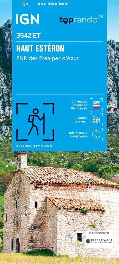 IGN Top 25 3542 ET - Haute Estéron / Préalpes de Grasse / PNR Verdon