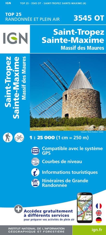 IGN Top 25 3545 OT - St-Tropez / Ste-Maxime / Massif des Maures