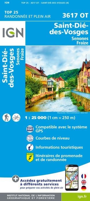 IGN Top 25 3617 OT - Saint Die des Vosges / Senones / Fraize
