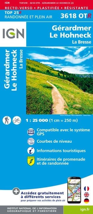 IGN Top 25 3618 OT R - Gerardmer / Le Hohneck / La Bresse - Resistant