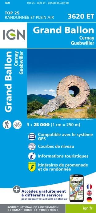 IGN Top 25 3620 ET - Grand Ballon / Cernay / Guebwiller