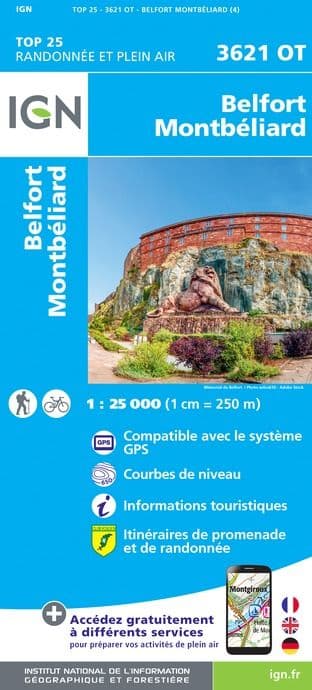 IGN Top 25 3621 OT - Belfort / Montbéliard