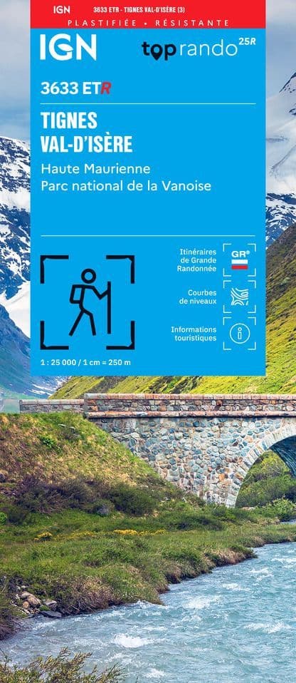 IGN Top 25 3633 ET R- Tignes / Val d'Isère / Haute Maurienne - Resistant