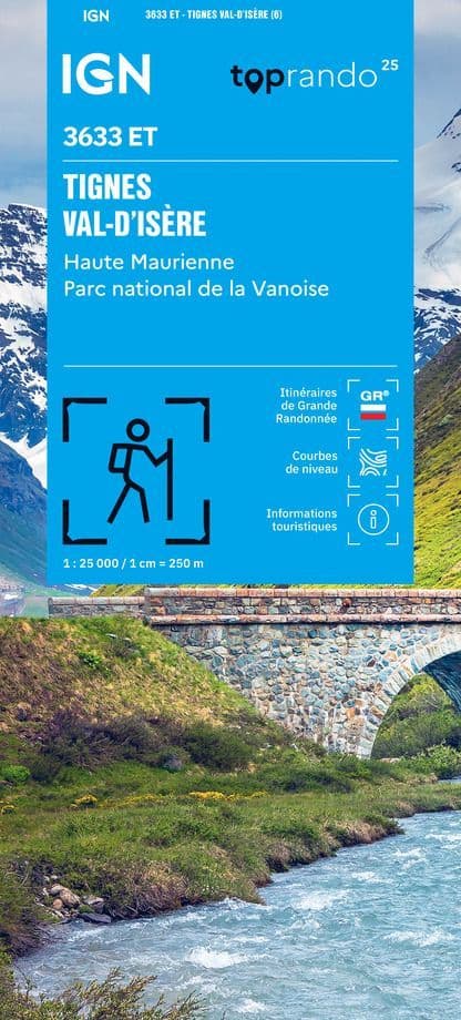 IGN Top 25 3633 ET - Tignes / Val d'Isère / Haute Maurienne