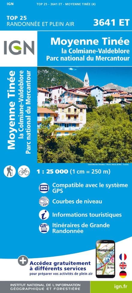 IGN Top 25 3641 ET - Moyenne Tinée / La Colmiane-Valdeblore