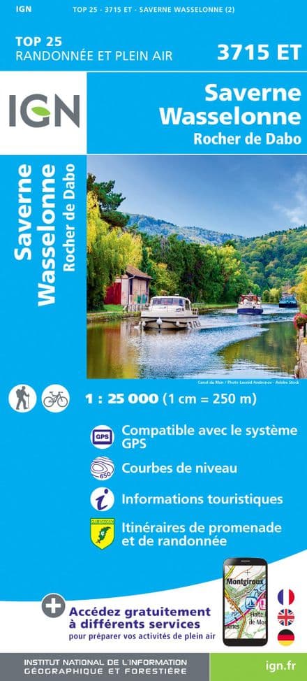 IGN Top 25 3715 ET - Saverne / Wasselonne / Rocher de Dabo