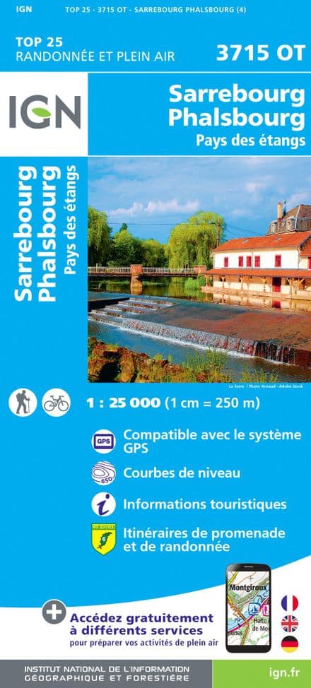 IGN Top 25 3715 OT - Sarrebourg / Phalsbourg / Pays des Etangs