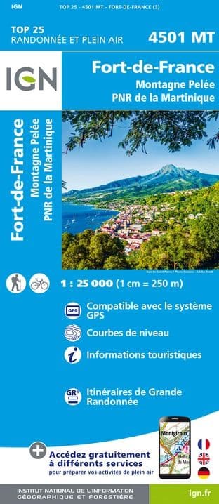 IGN Top 25 4501 MT - Fort-De-France