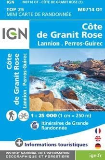 IGN Top 25 M0714 OT - Cote de Granit Rose / Lannion / Perros-Guirec - MINI MAP