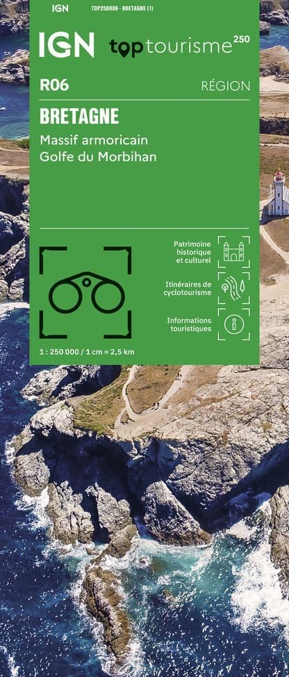 IGN TOP 250 Map 06 - Brittany Bretagne - Massif Armoricain - Golfe du Morbihan