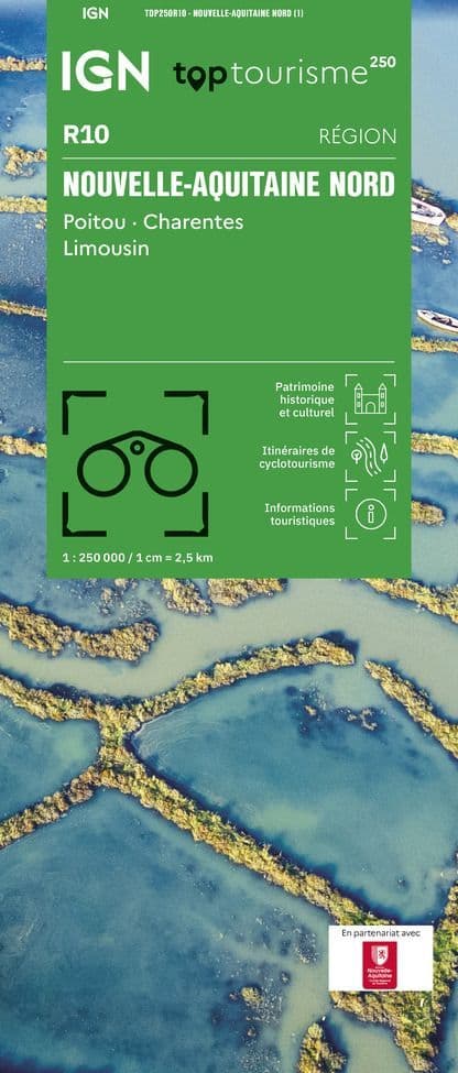 IGN TOP 250 Map 10 - Nouvelle-Aquitaine Nord - Poitou - Charentes - Limousin