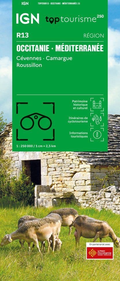 IGN TOP 250 Map 13 - Occitanie Méditerranée - Cévennes - Camargue - Roussillon