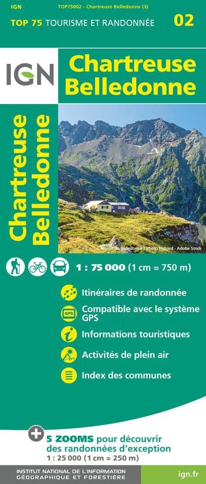IGN Top 75 - 002 Chartreuse Belledonne at 1:75,000
