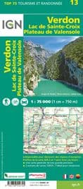 IGN Top 75 - 013 Verdon / Lac se Sainte-Croix / Plateaux de Valensole at 1:75,000