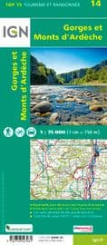 IGN Top 75 - 014 Gorges et Monts d'Ardêche at 1:75,000