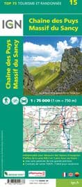 IGN Top 75 - 015 Chaine des Puys / Massif du Sancy at 1:75,000