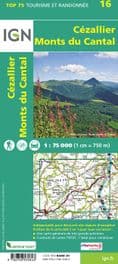 IGN Top 75 - 016 Cezallier / Monts Du Cantal at 1:75,000