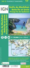 IGN Top 75 - 017 Golfe du Morbihan / Belle - Ile et Groix / Presqu'lle de Quiberon at 1:75,000