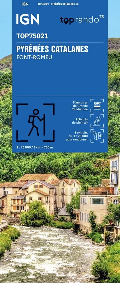 IGN Top 75 - 021 Pyrenees Catalanes / Font Romeu / Massif du Canigou at 1:75,000