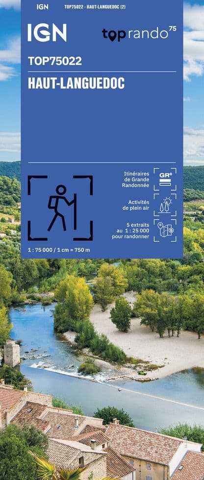 IGN Top 75 - 022 Haut Languedoc at 1:75,000