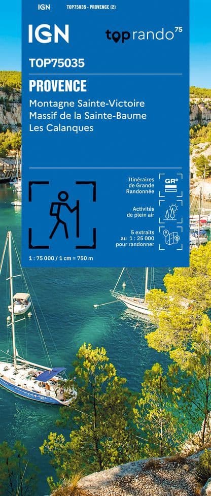 IGN Top 75 - 035 Provence / Sainte Vicoire / Sainte Baume / Calanques 1:75,000